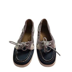 Sperry Top-Sider Boat Shoes Leather Comfort Casual Navy Blue‎ Size 7